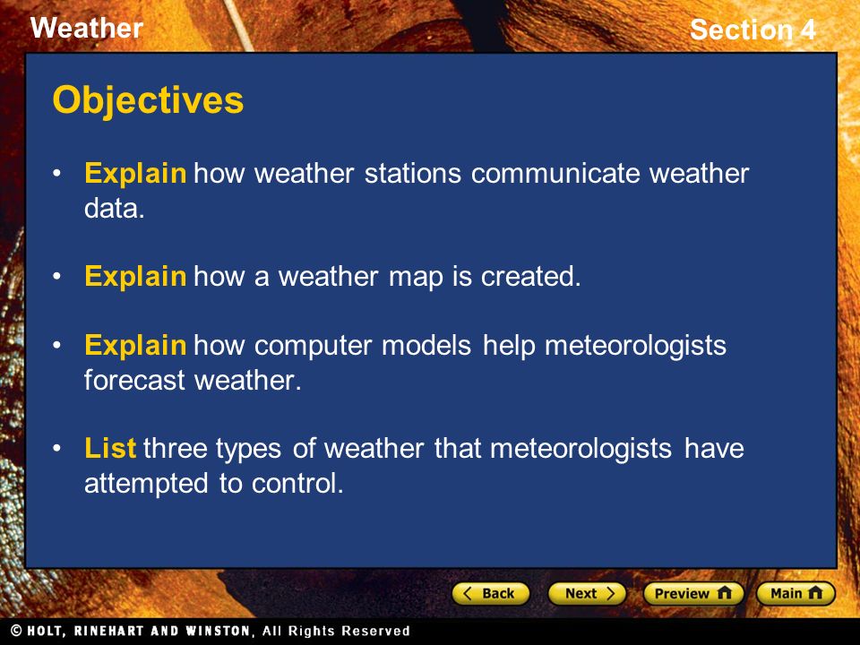 Objectives Explain how weather stations communicate weather data.