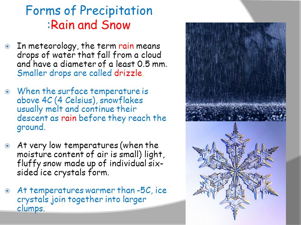 Forms of Precipitation :Rain and Snow