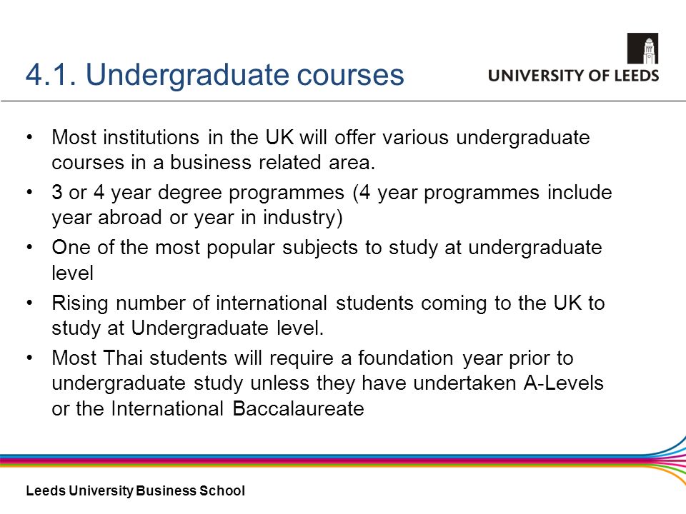 4.1. Undergraduate courses