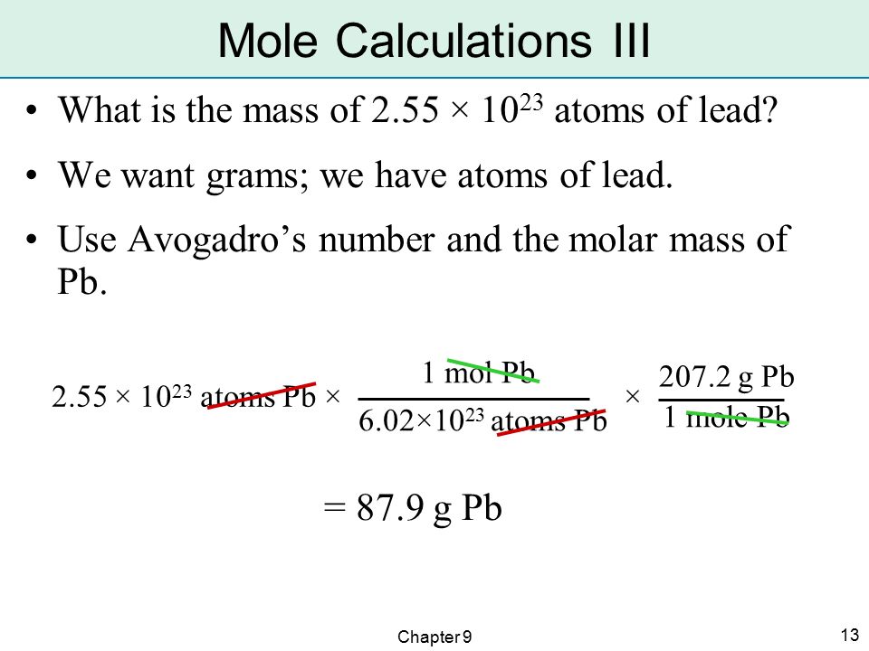 Using The Avogadro Number