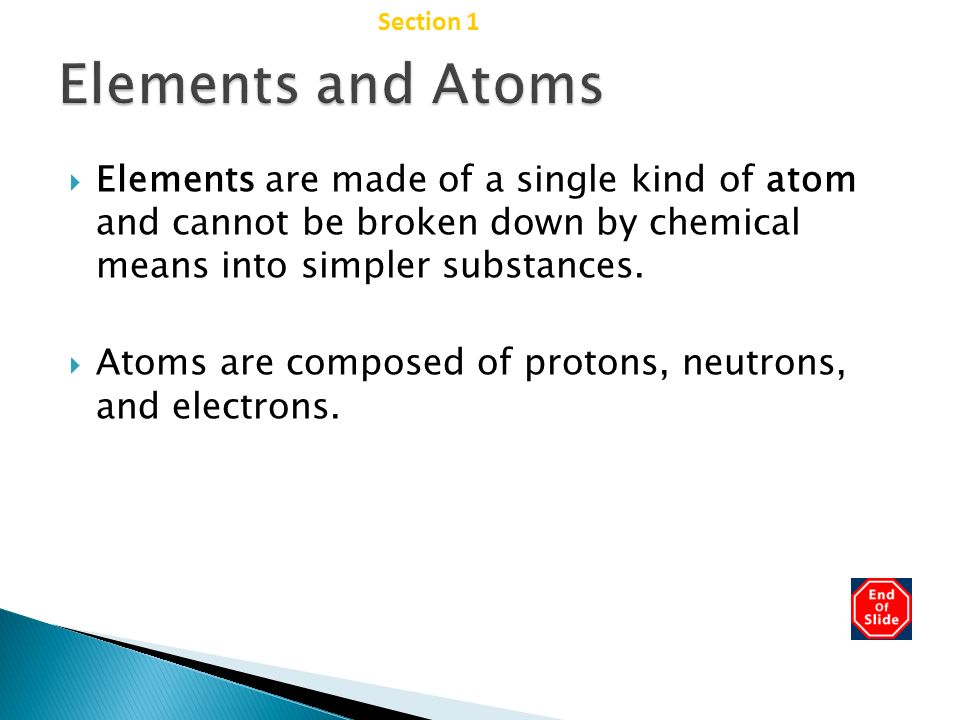 Elements and Atoms Chapter 2