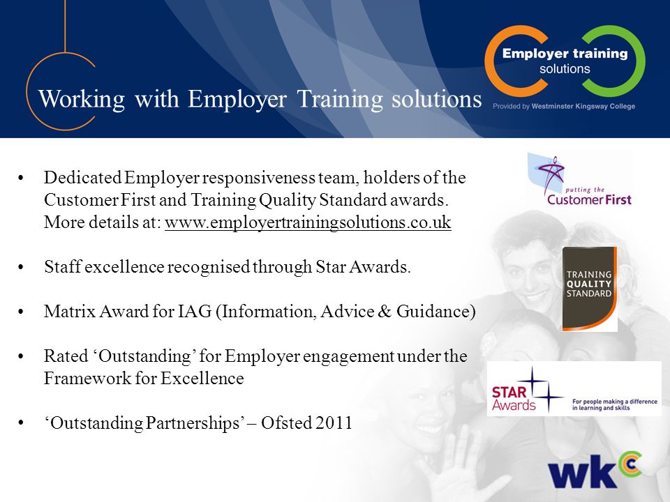 Working with Employer Training solutions