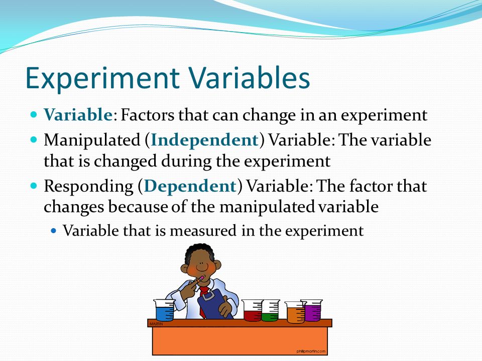 Experiment Variables Variable: Factors that can change in an experiment.