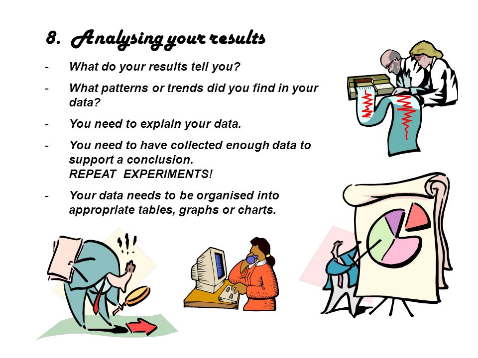 8. Analysing your results