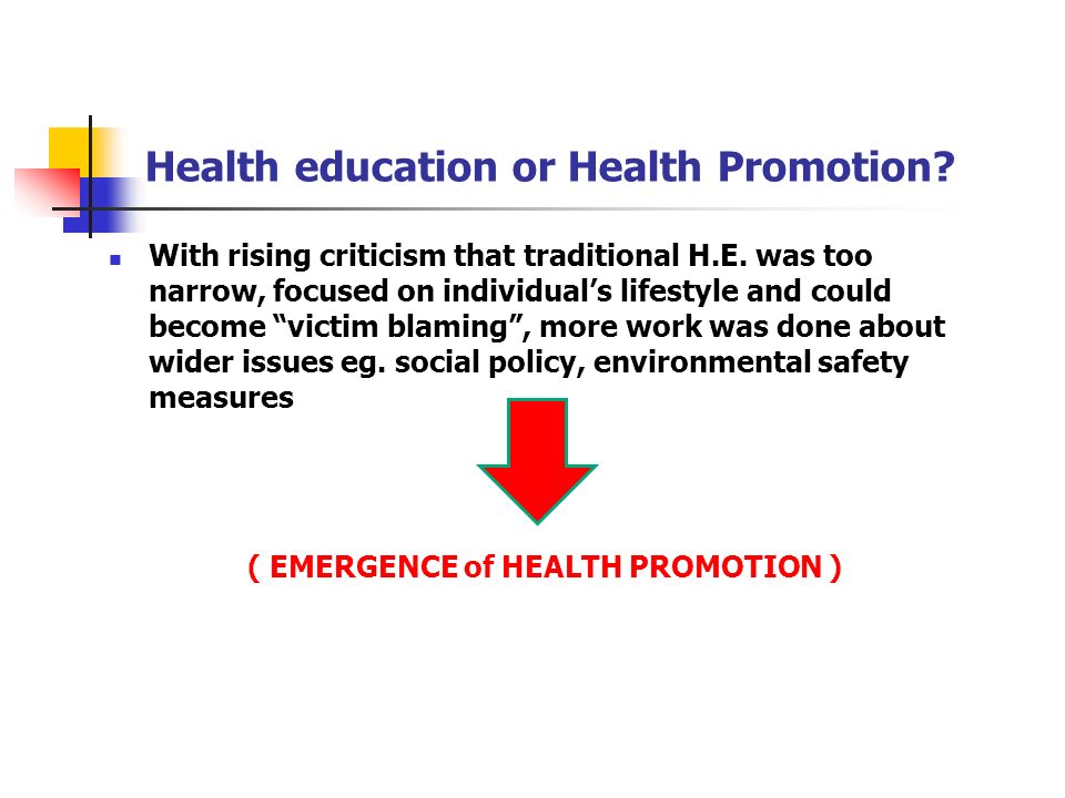 Health education or Health Promotion