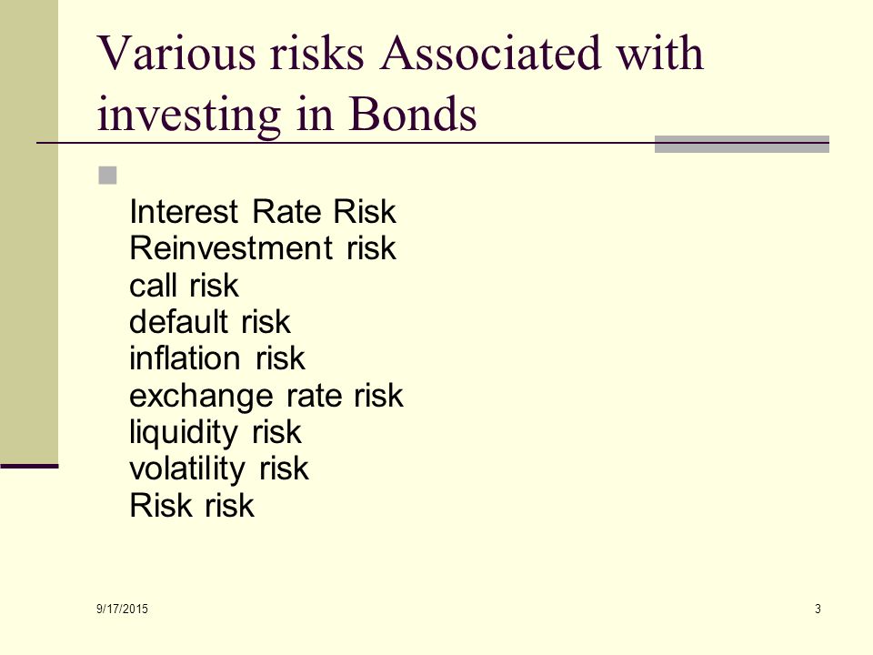 Risks involved with investing in bonds 123 pattern indicator forex yang