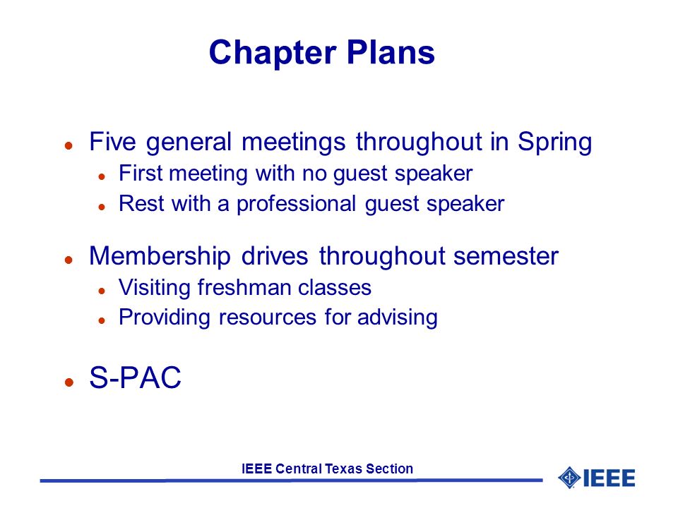 Fall Events 3 General Meetings Communications Society Guest Speaker