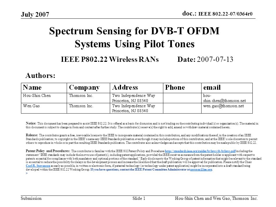 Spectrum Sensing for DVB-T OFDM Systems Using Pilot Tones