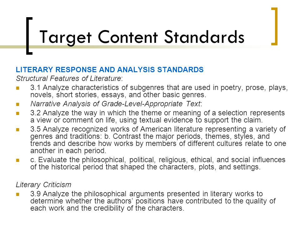 Target Content Standards