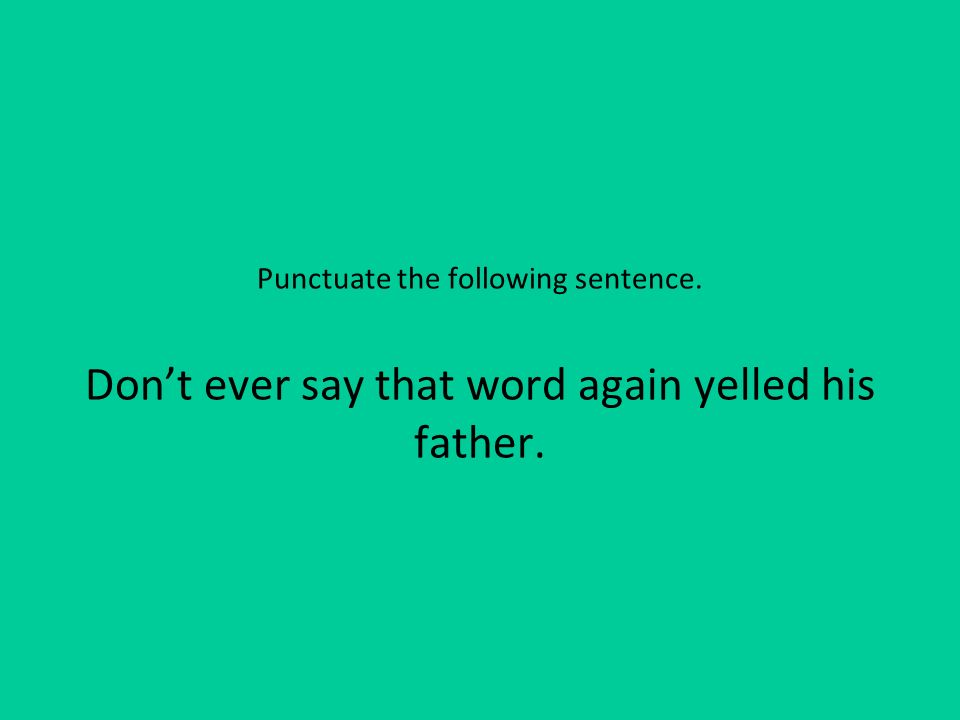 Punctuate the following sentence
