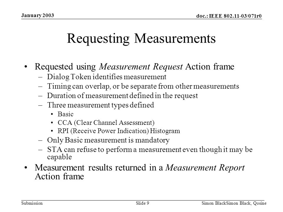 Requesting Measurements