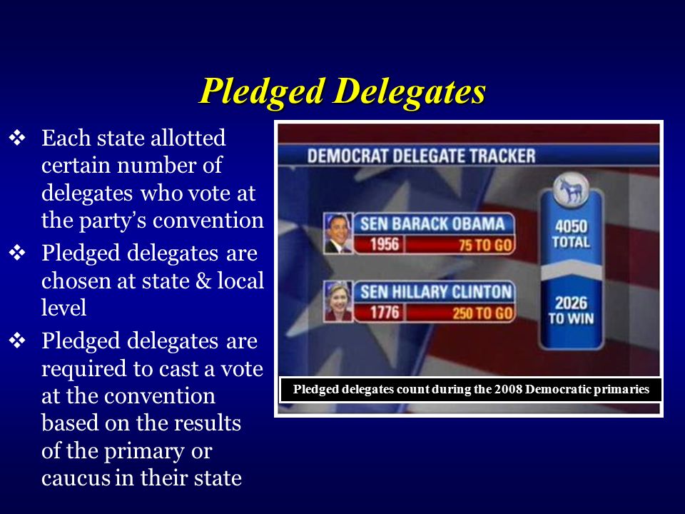 Pledged delegates count during the 2008 Democratic primaries