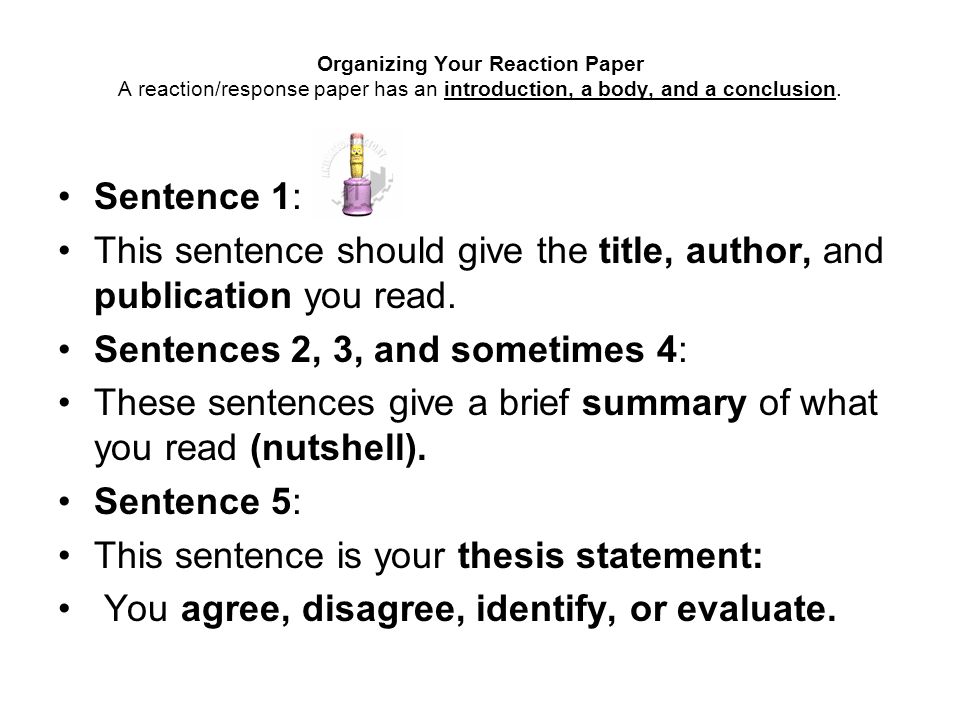 how to write a thesis statement for a response paper