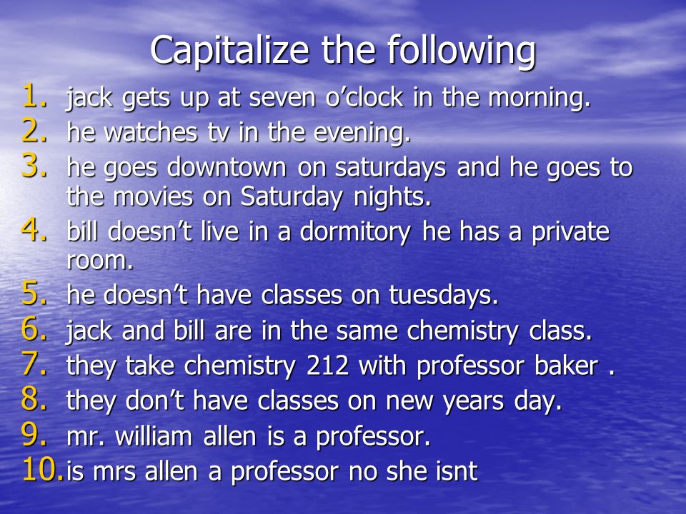 Capitalize the following