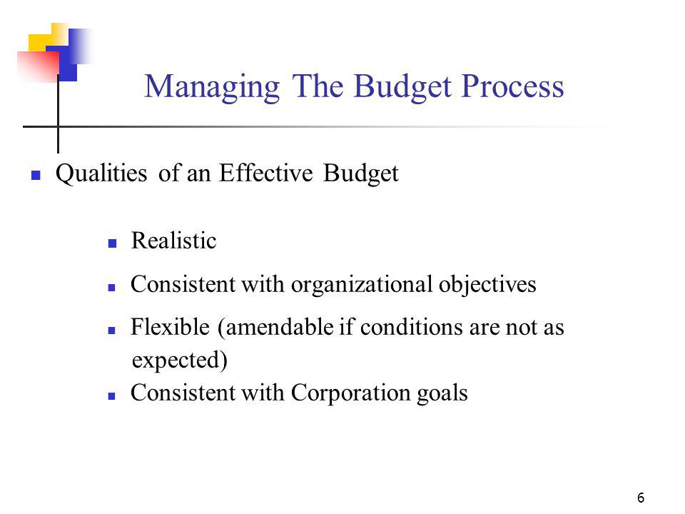 Managing The Budget Process