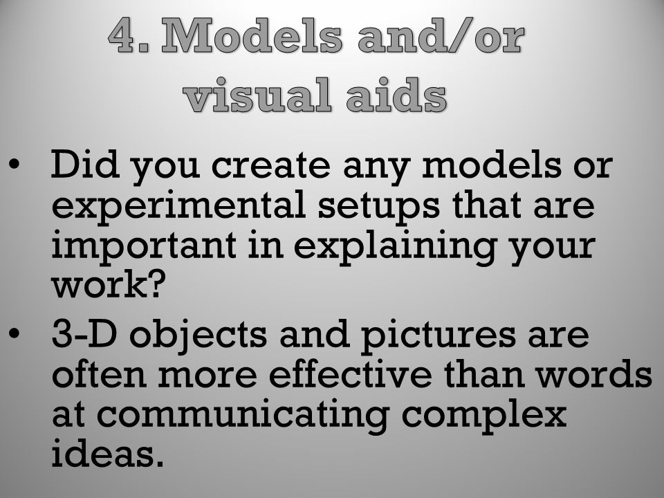 4. Models and/or visual aids