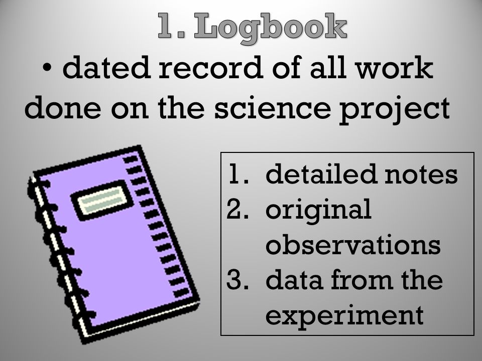 dated record of all work done on the science project