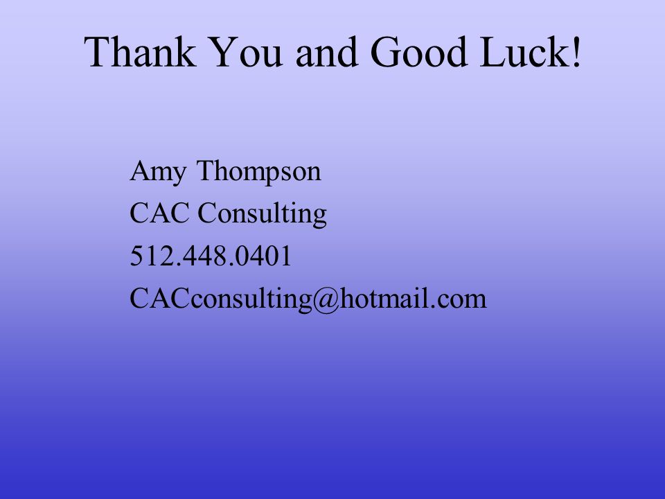Amy Thompson CAC Consulting