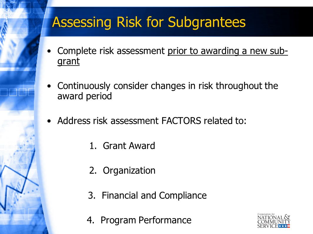 Assessing Risk for Subgrantees