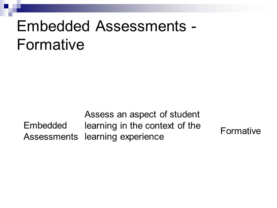 Embedded Assessments - Formative