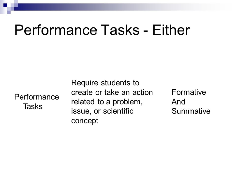 Performance Tasks - Either