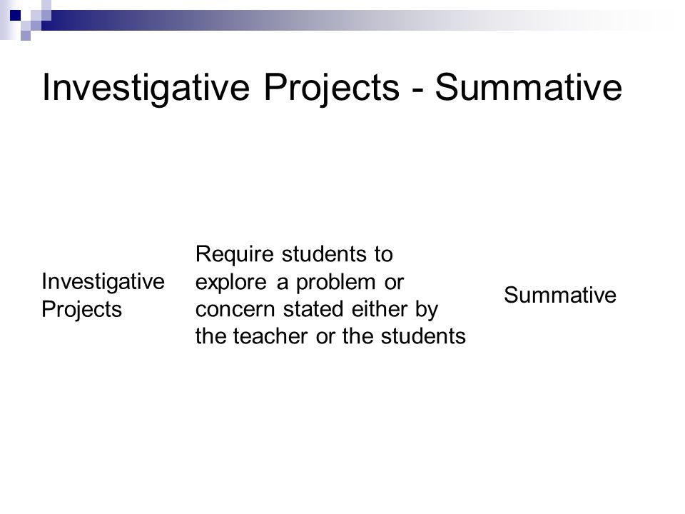 Investigative Projects - Summative