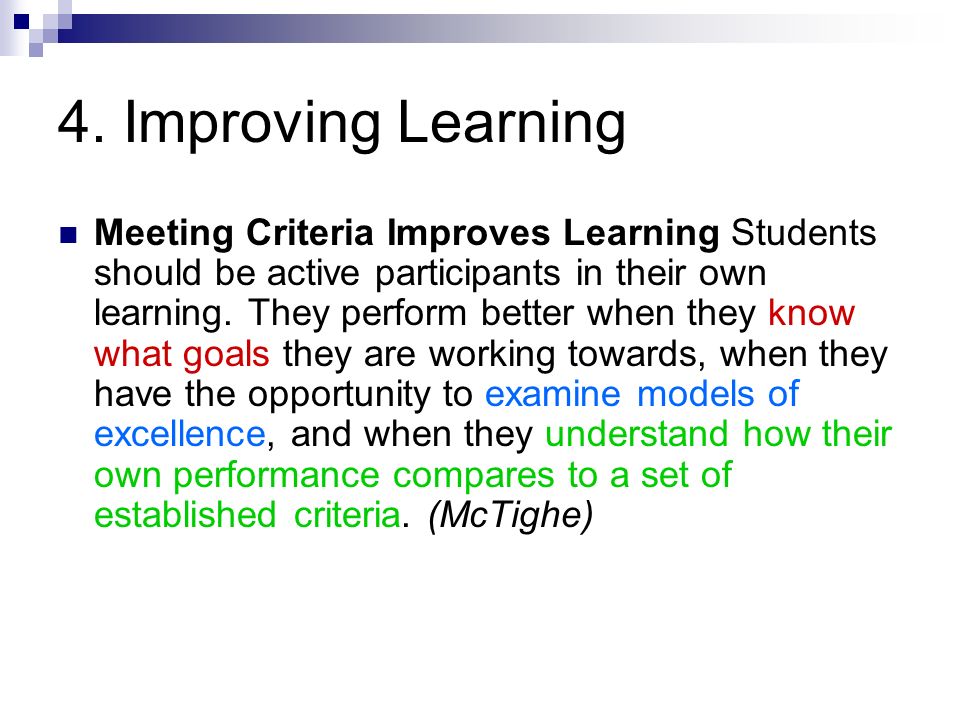 4. Improving Learning