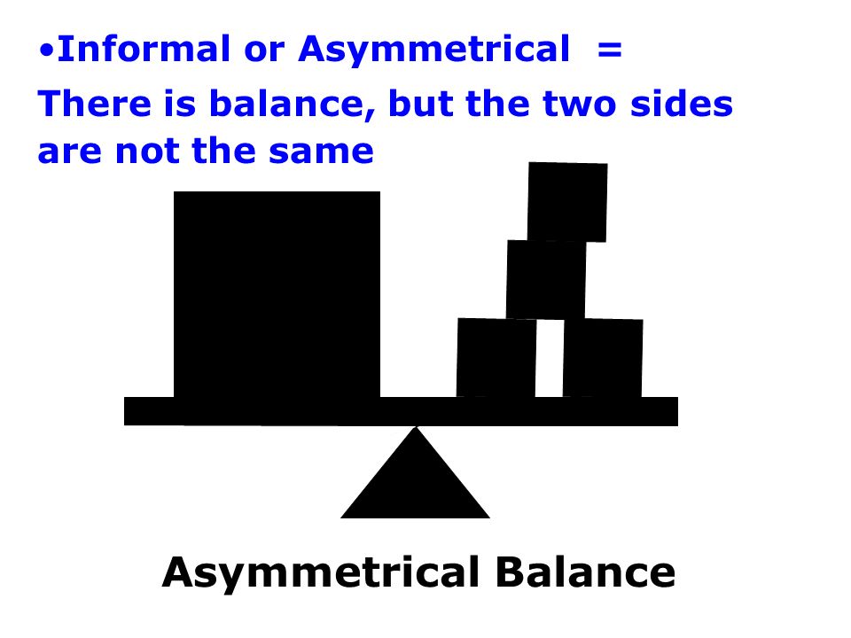Asymmetrical Balance Informal or Asymmetrical =