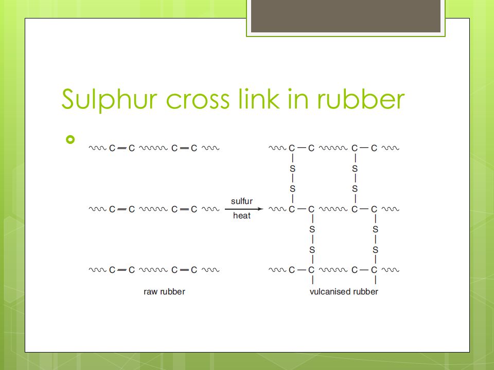 Sulphur cross link in rubber