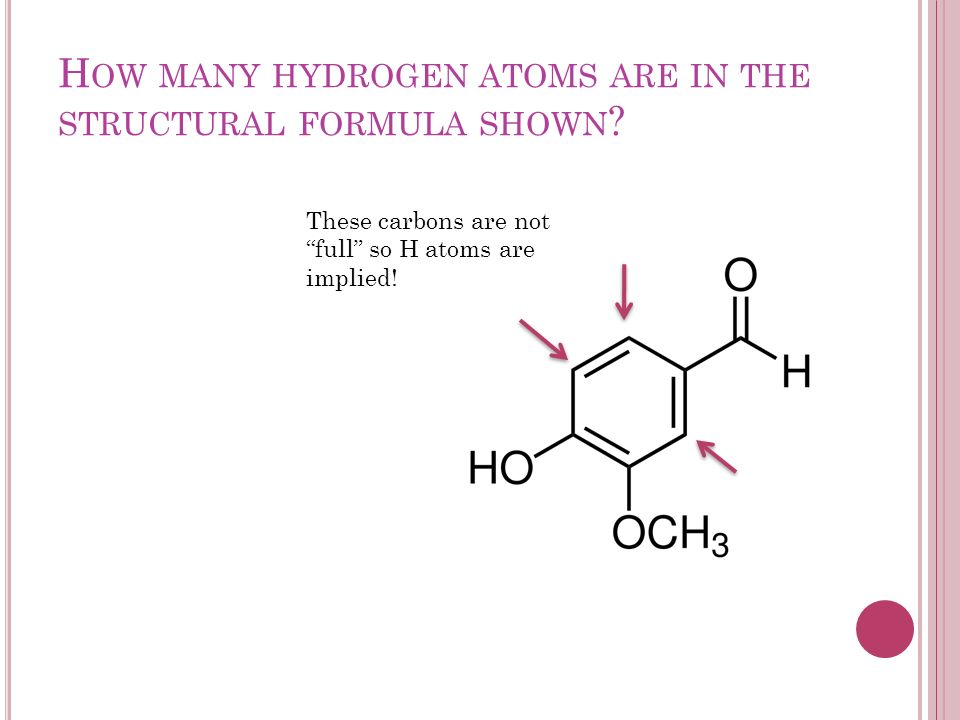 How many hydrogen atoms are in the structural formula shown