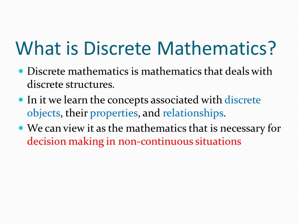 What is Discrete Mathematics
