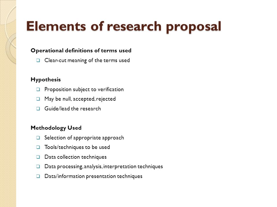 hypothesis in a research proposal