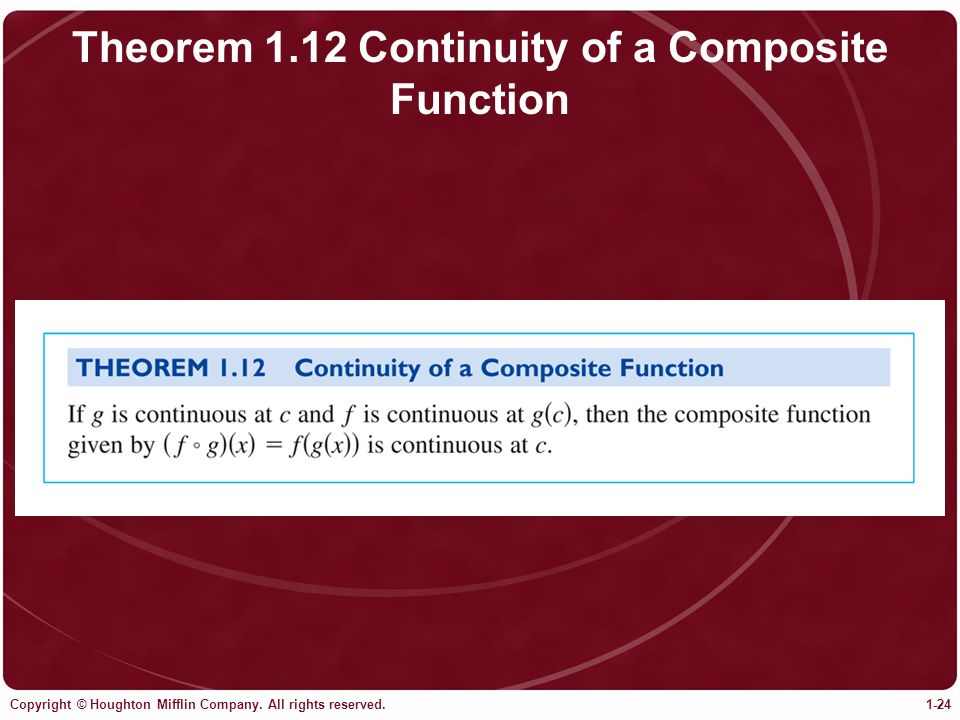 Theorem 1.12 Continuity of a Composite Function