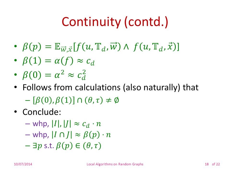 Limits Of Local Algorithms In Random Graphs Ppt Download