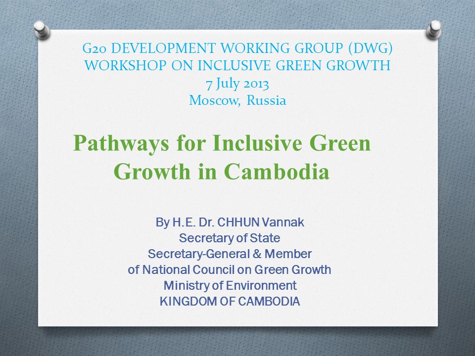 Pathways for Inclusive Green Growth in Cambodia