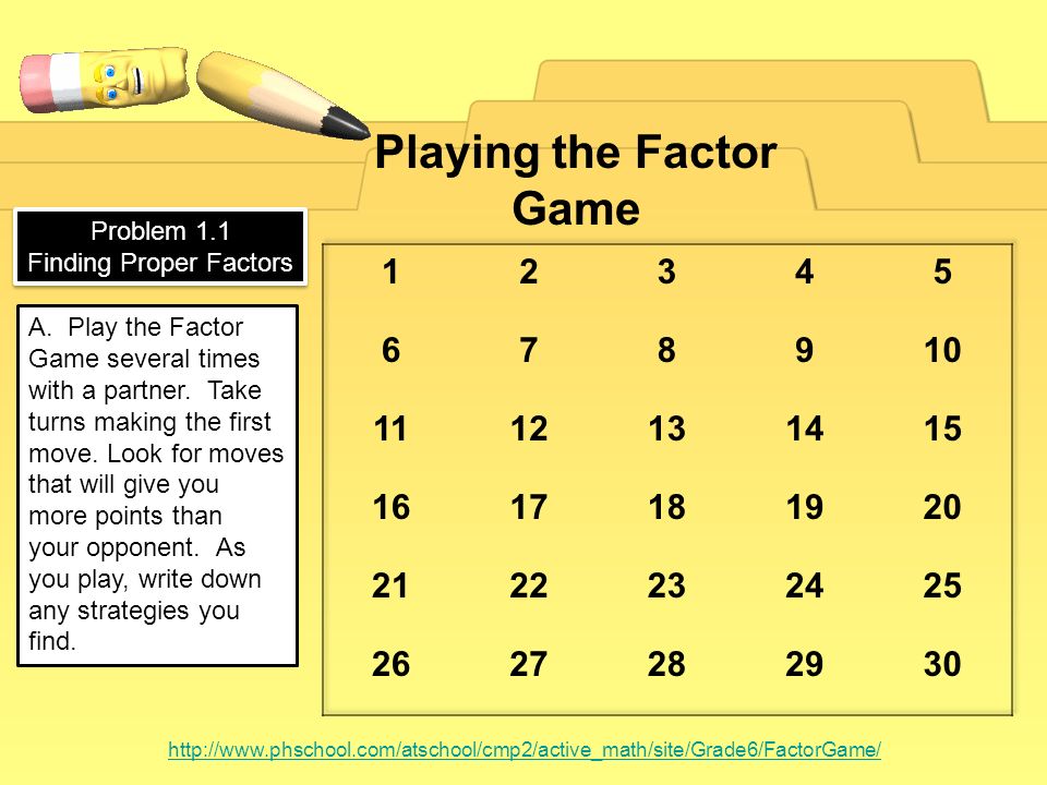 Playing the Factor Game