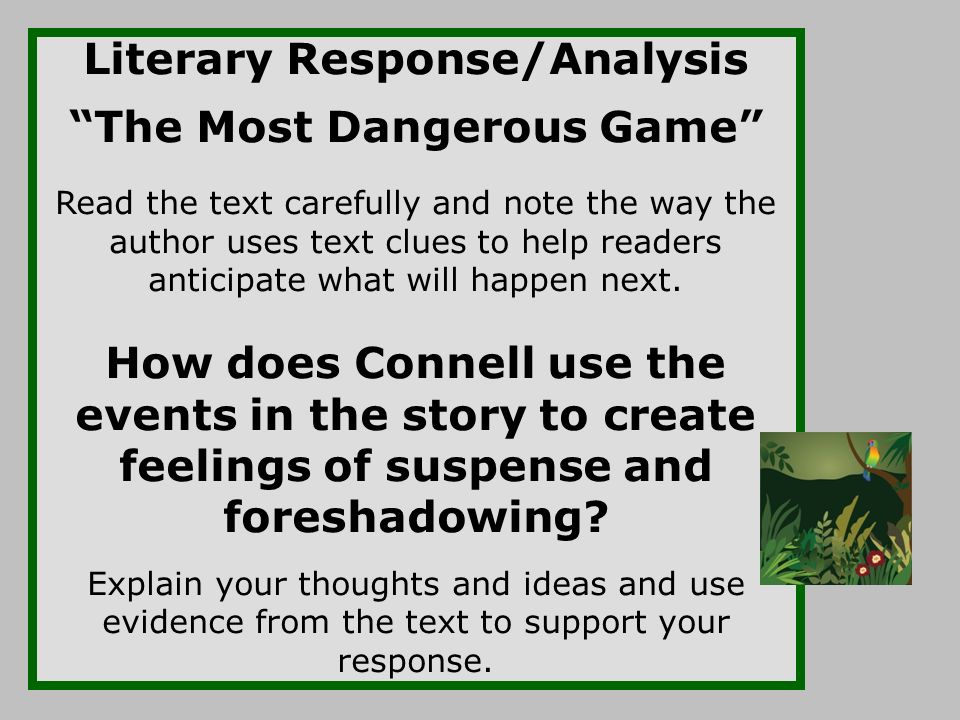 literary analysis the most dangerous game
