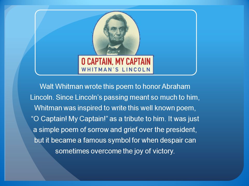 abraham lincoln o captain my captain
