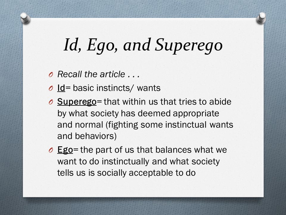 explain id ego and superego