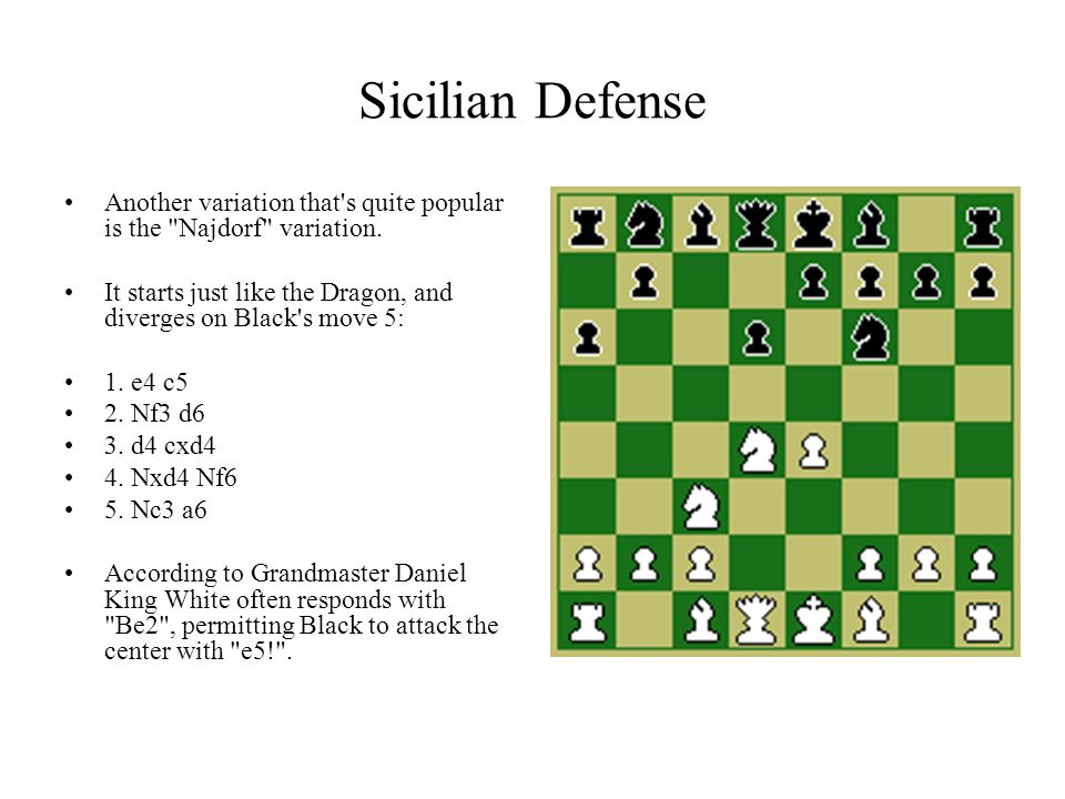 The Sicilian defense chess opening: Black fight for center control.