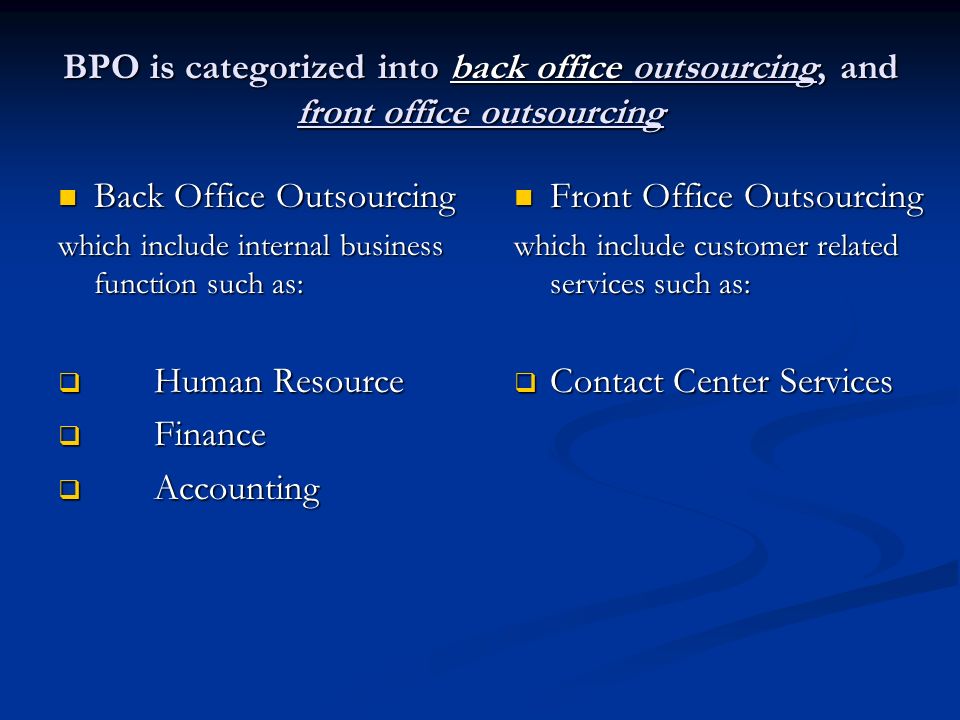 Business Process Outsourcing - ppt download