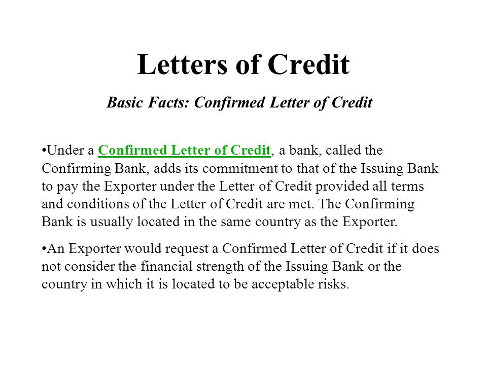 payment under of credit letter Payment Methods  download International  of ppt