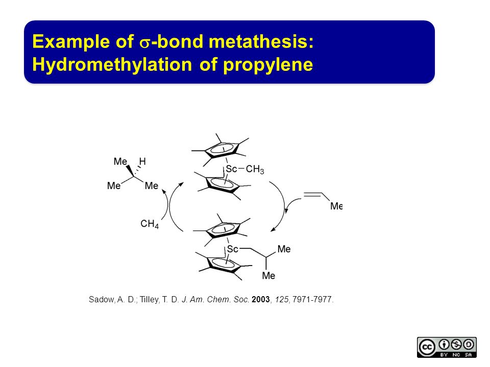 Example of s-bond metathesis: Hydromethylation of propylene