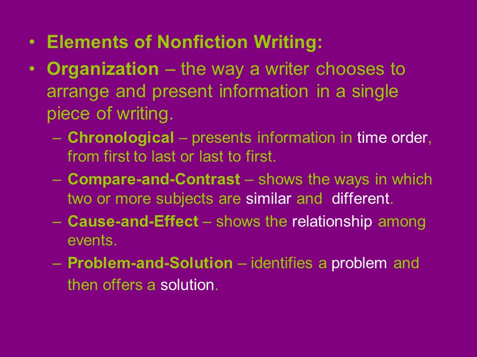 Elements of Nonfiction Writing: