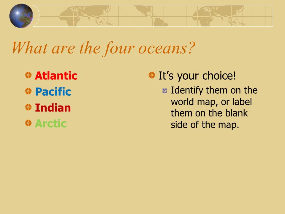 What are the four oceans