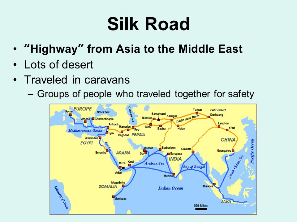 Silk Road Highway from Asia to the Middle East Lots of desert