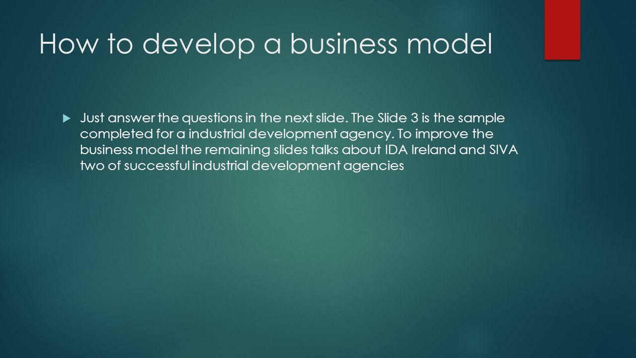How to develop a business model