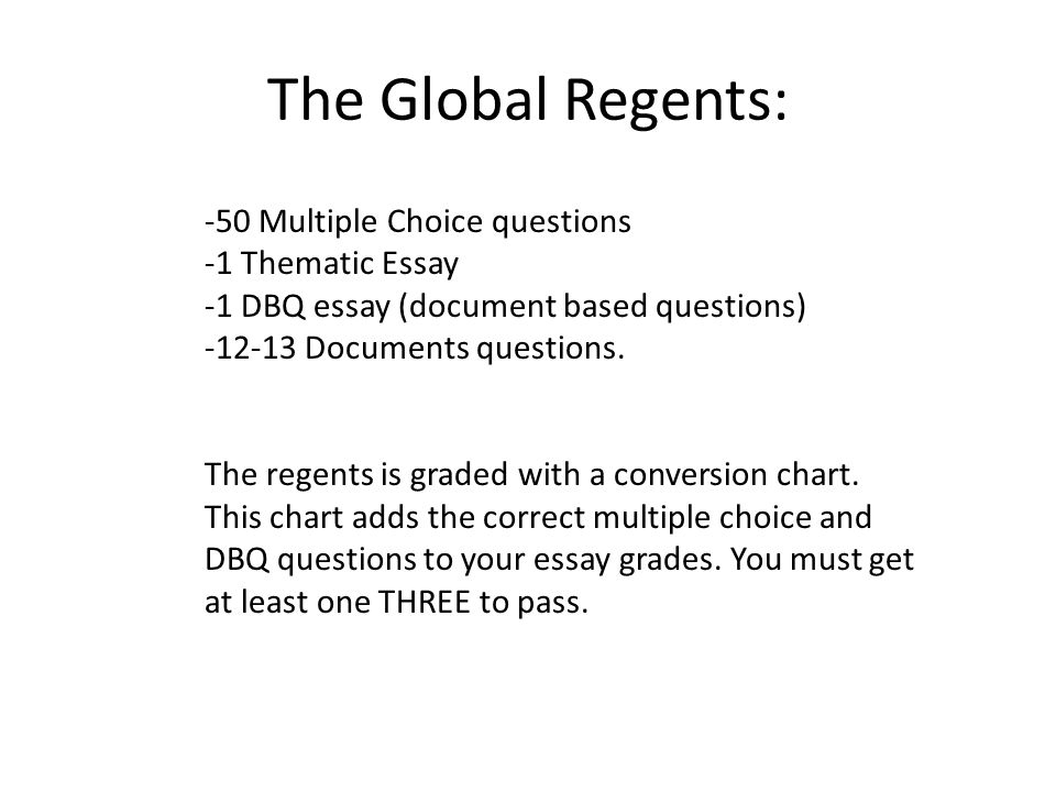 Global Regents Scoring Chart