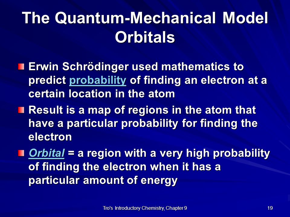 The Quantum-Mechanical Model Orbitals