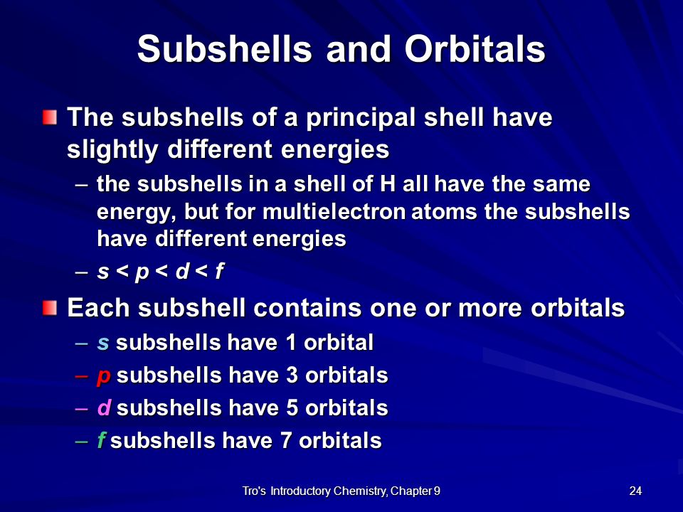 Subshells and Orbitals